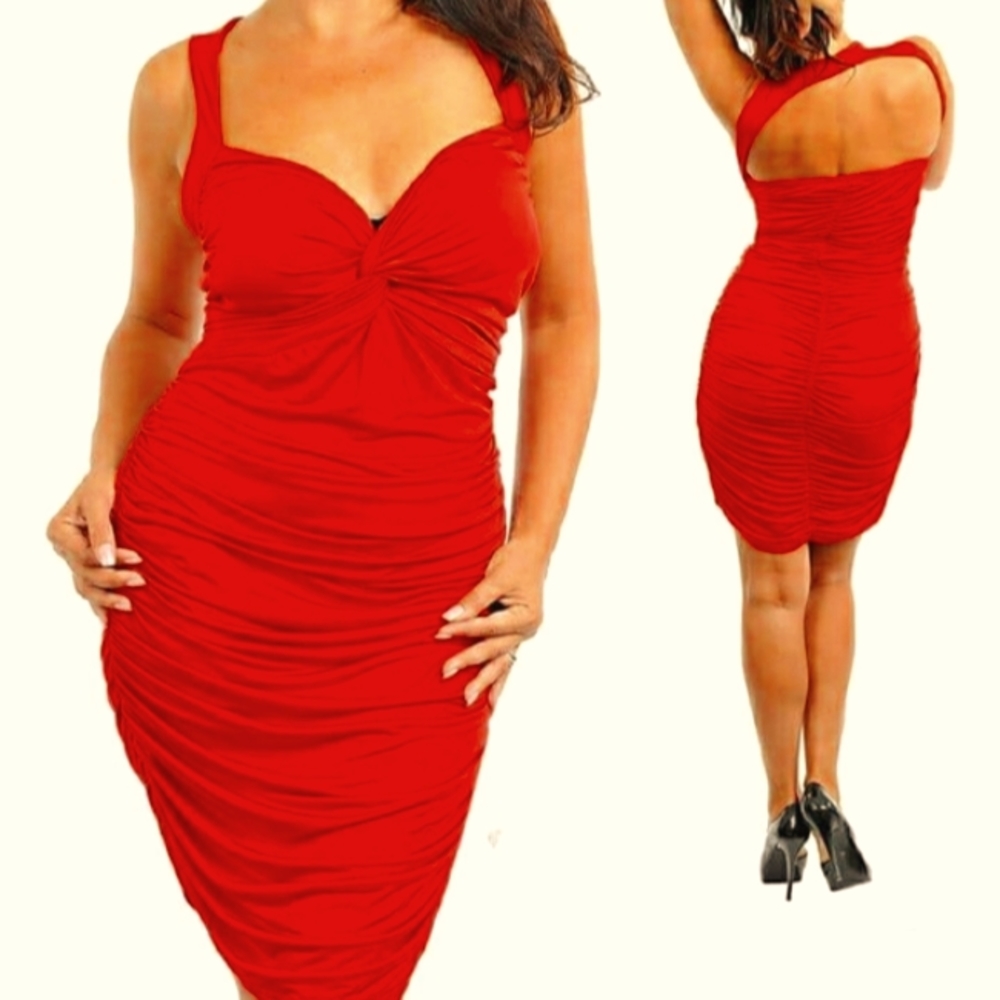 Red Twist After5 Dress (Curvy)